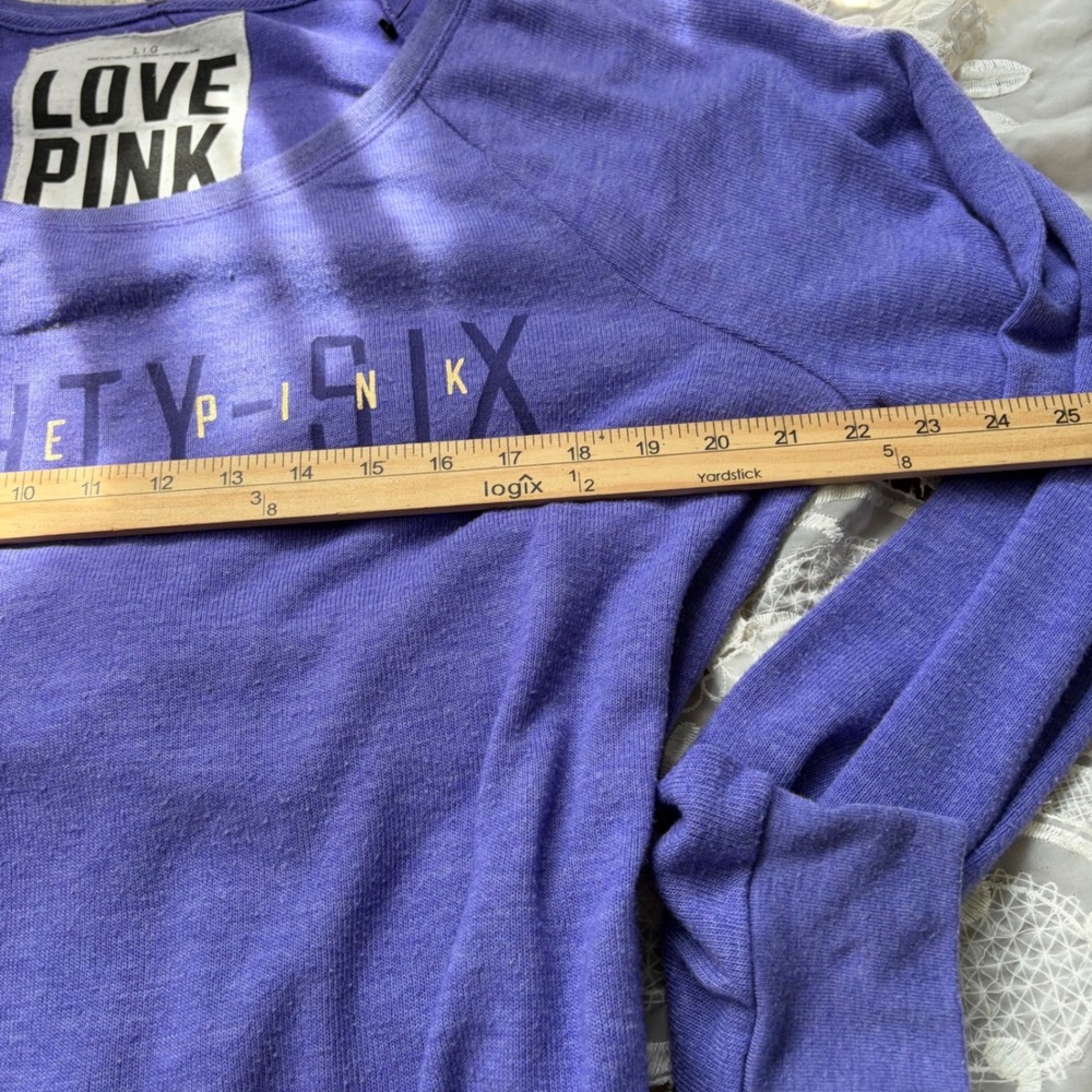 Y2K 2012 Victorias Secret PINK Eighty-Six Graphic Sweatshirt Purple L Pullover - Picture 4 of 7